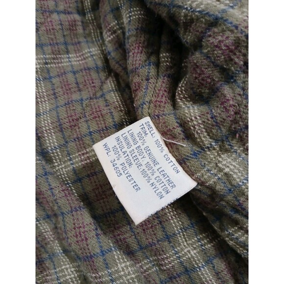 Chore Barn Hunting Field Barn Coat Jacket Bomber Large Plaid Flannel Lined Khaki - Picture 7 of 11